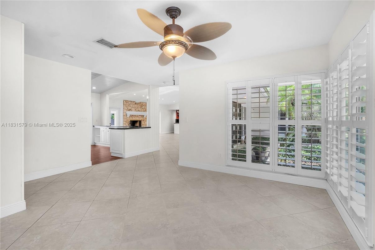 Empty room, Fireplace, Interior, Recessed Lighting