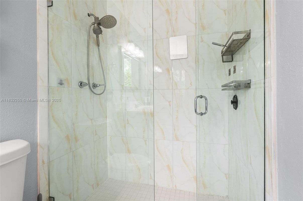 Bathroom, Glass Shower, Interior, Marble Walls