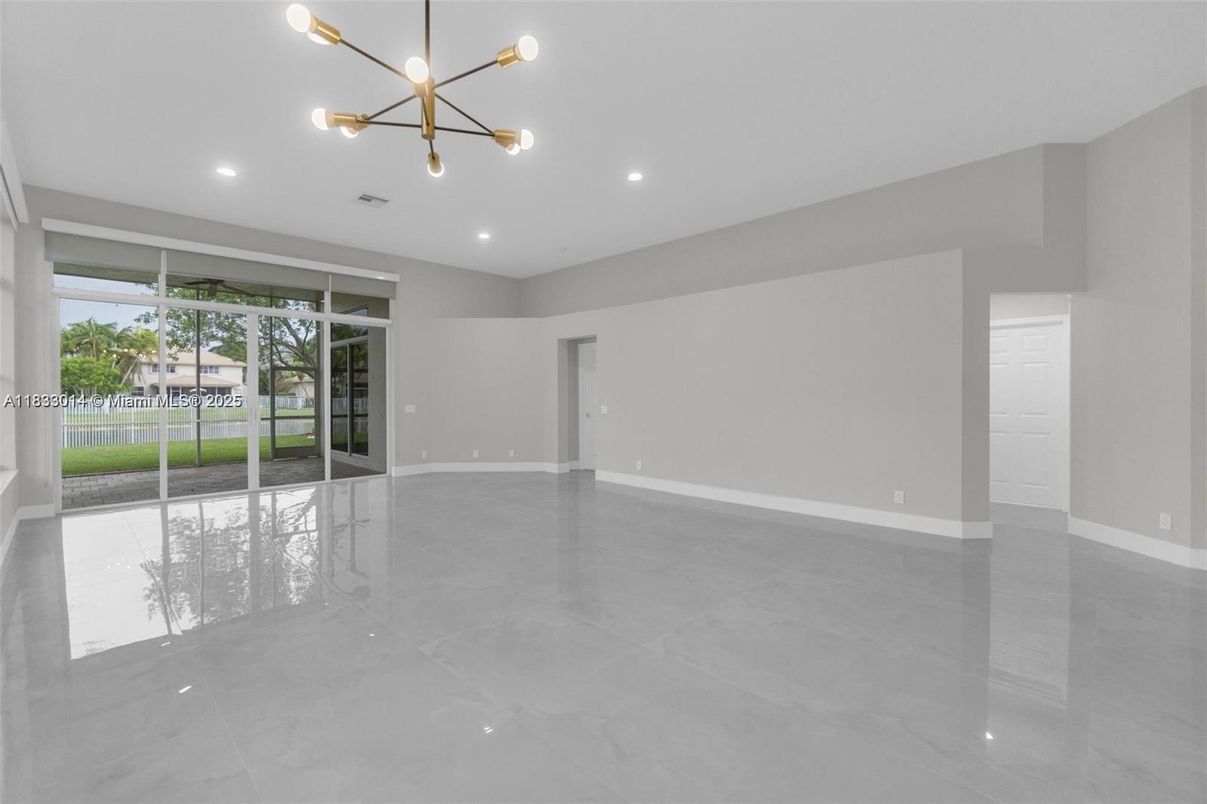 Empty room, Interior, Pendant Lights, Recessed Lighting