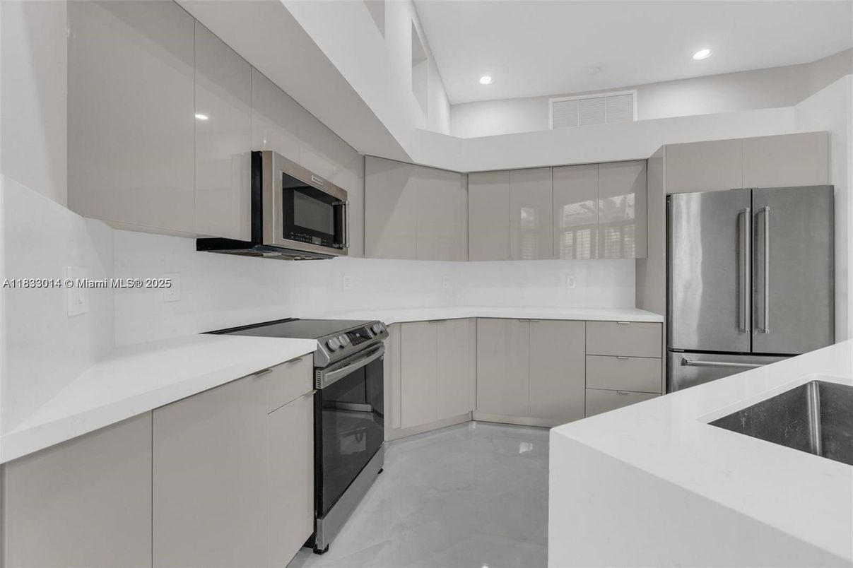 Interior, Kitchen, Recessed Lighting, Stainless Steel Appliances
