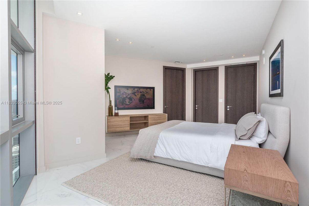 Bedroom, Interior, Marble, Recessed Lighting