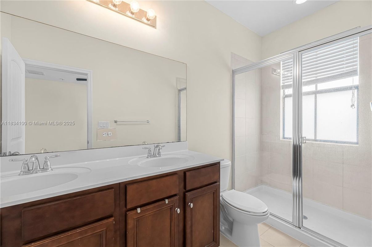 Bathroom, Dual Sink Vanities, Glass Shower, Interior
