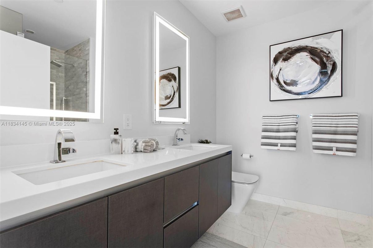 Bathroom, Dual Sink Vanities, Interior, Marble