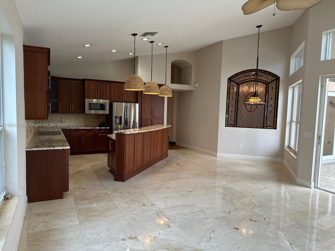 Interior, Kitchen, Pendant Lights, Recessed Lighting, Stainless Steel Appliances