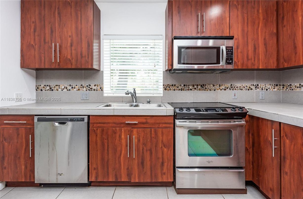 Interior, Kitchen, Stainless Steel Appliances, Tile Countertops