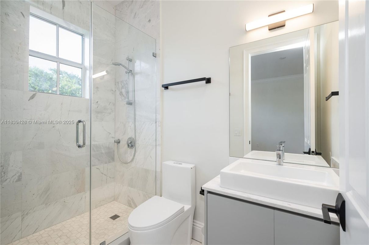Bathroom, Glass Shower, Interior, Marble Walls