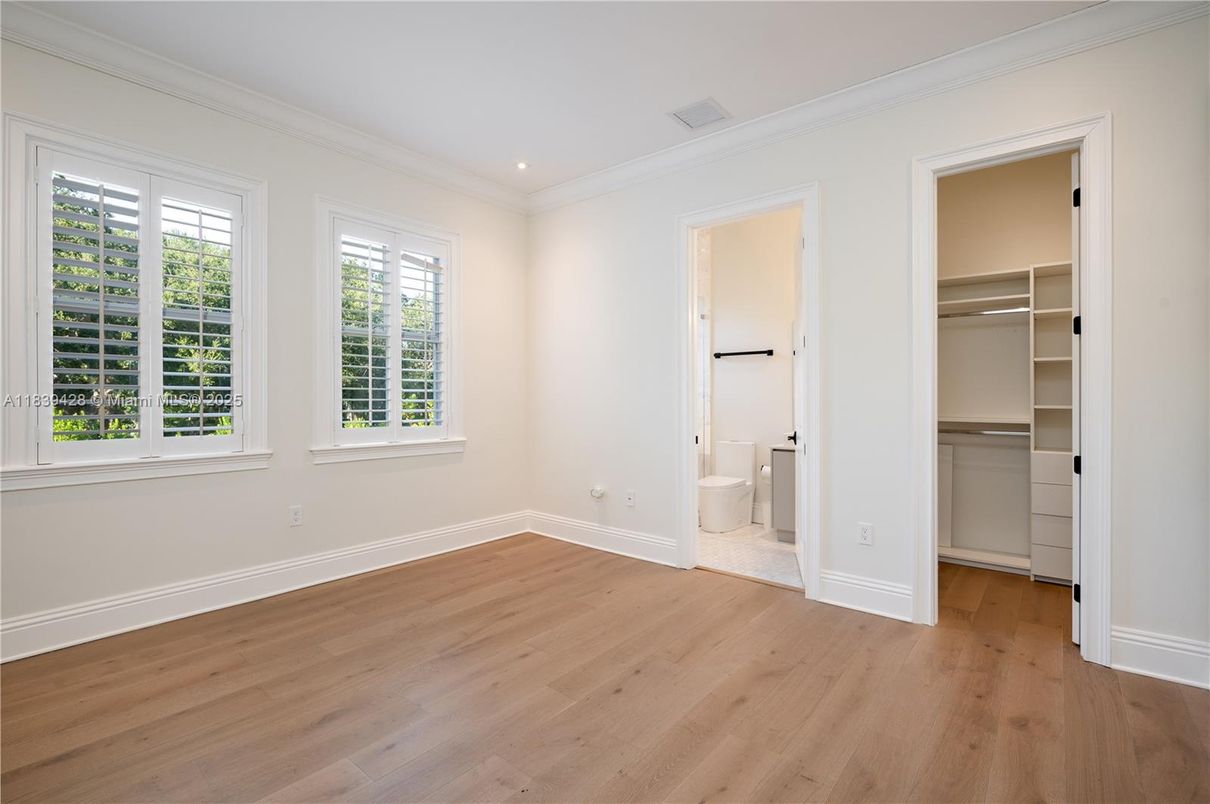 Bathroom, Empty room, Interior, Recessed Lighting, Wood Texture Flooring