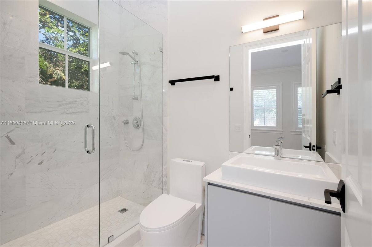 Bathroom, Glass Shower, Interior, Marble Walls