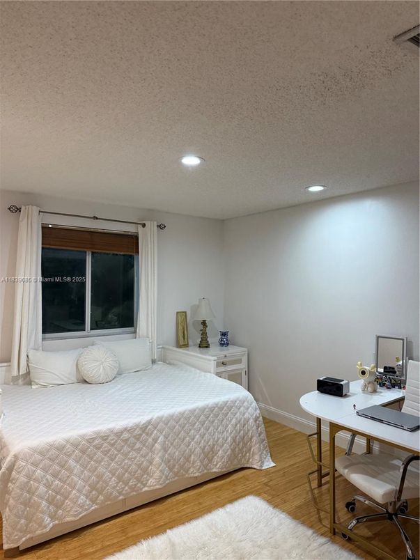 Bedroom, Home Office, Interior, Recessed Lighting, Wood Texture Flooring