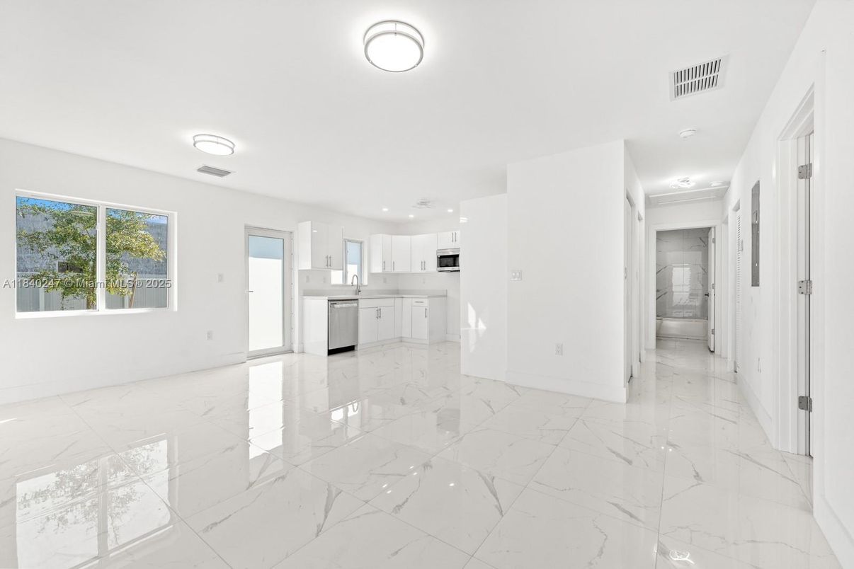 Interior, Kitchen, Marble, Recessed Lighting, Stainless Steel Appliances