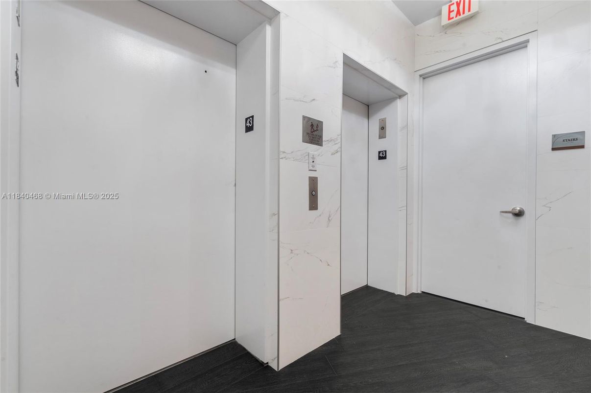 Elevator, Interior, Marble Walls