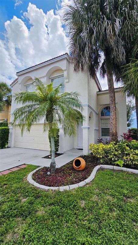Attached, Backyard, Exterior, Facade, Mediterranean