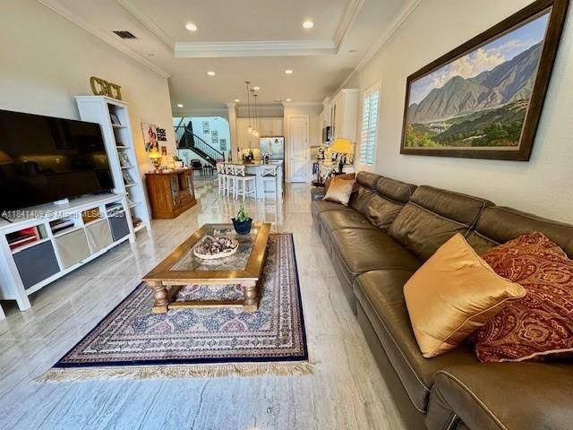 Interior, Kitchen, Living room, Pendant Lights, Recessed Lighting, Wood Texture Flooring