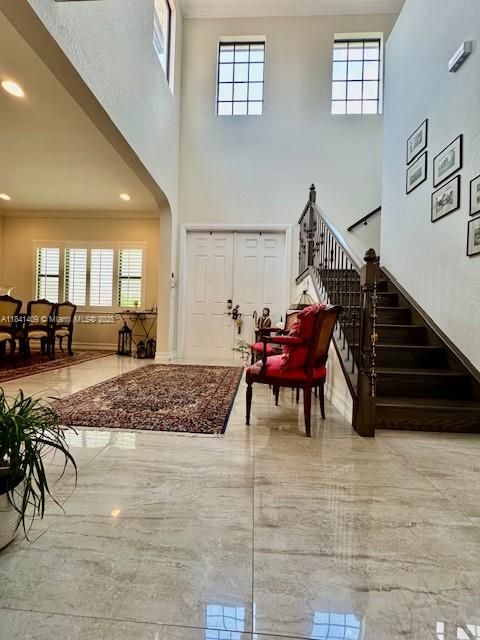 Dining room, Interior, Marble, Recessed Lighting