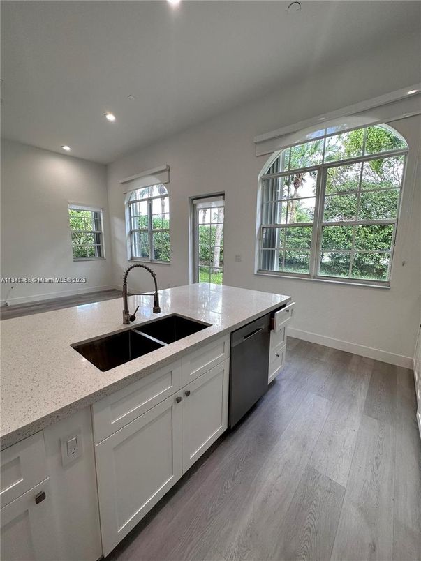 Interior, Kitchen, Recessed Lighting, Wood Texture Flooring