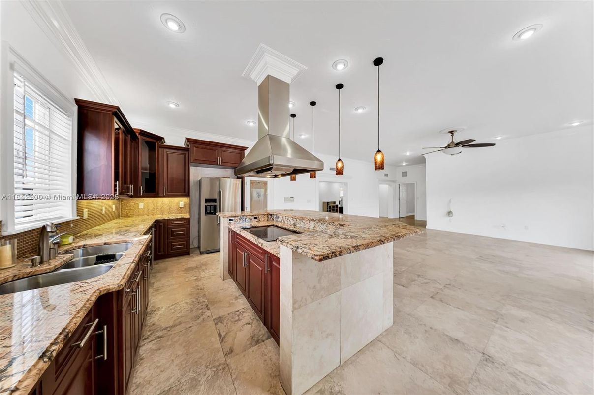 Interior, Kitchen, Pendant Lights, Recessed Lighting, Stainless Steel Appliances