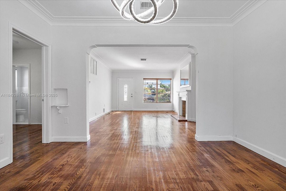 Empty room, Fireplace, Interior, Wood Texture Flooring