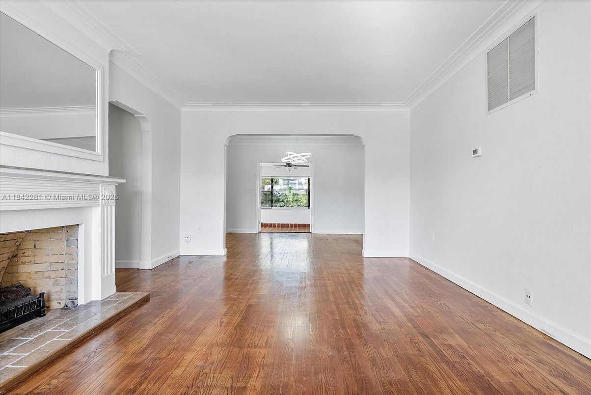 Empty room, Fireplace, Interior, Wood Texture Flooring