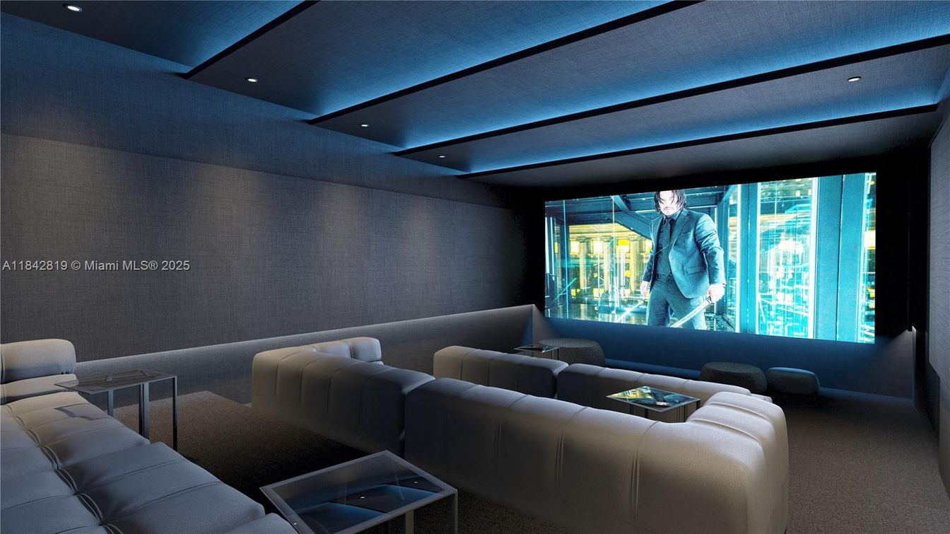 Interior, Projection Screen, Recessed Lighting, Theatre Room