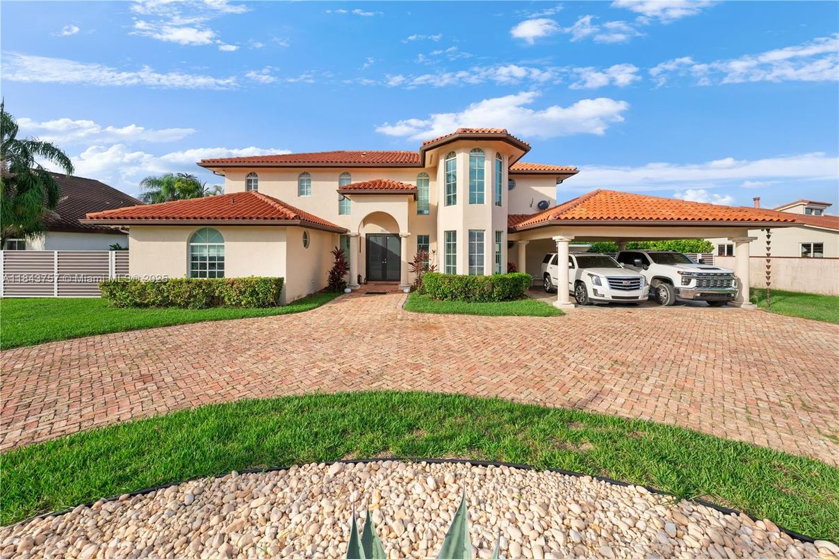 Attached, Backyard, Exterior, Facade, Mediterranean