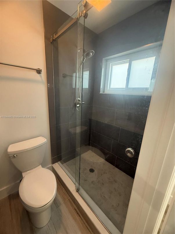 Bathroom, Glass Shower, Interior, Wood Texture Flooring