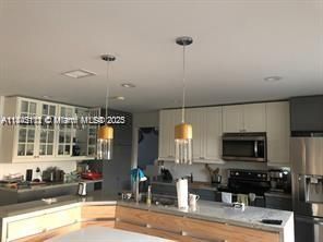 Interior, Kitchen, Pendant Lights, Recessed Lighting, Stainless Steel Appliances