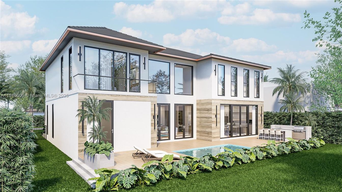 Backyard, Exterior, Facade, Pool, Modern