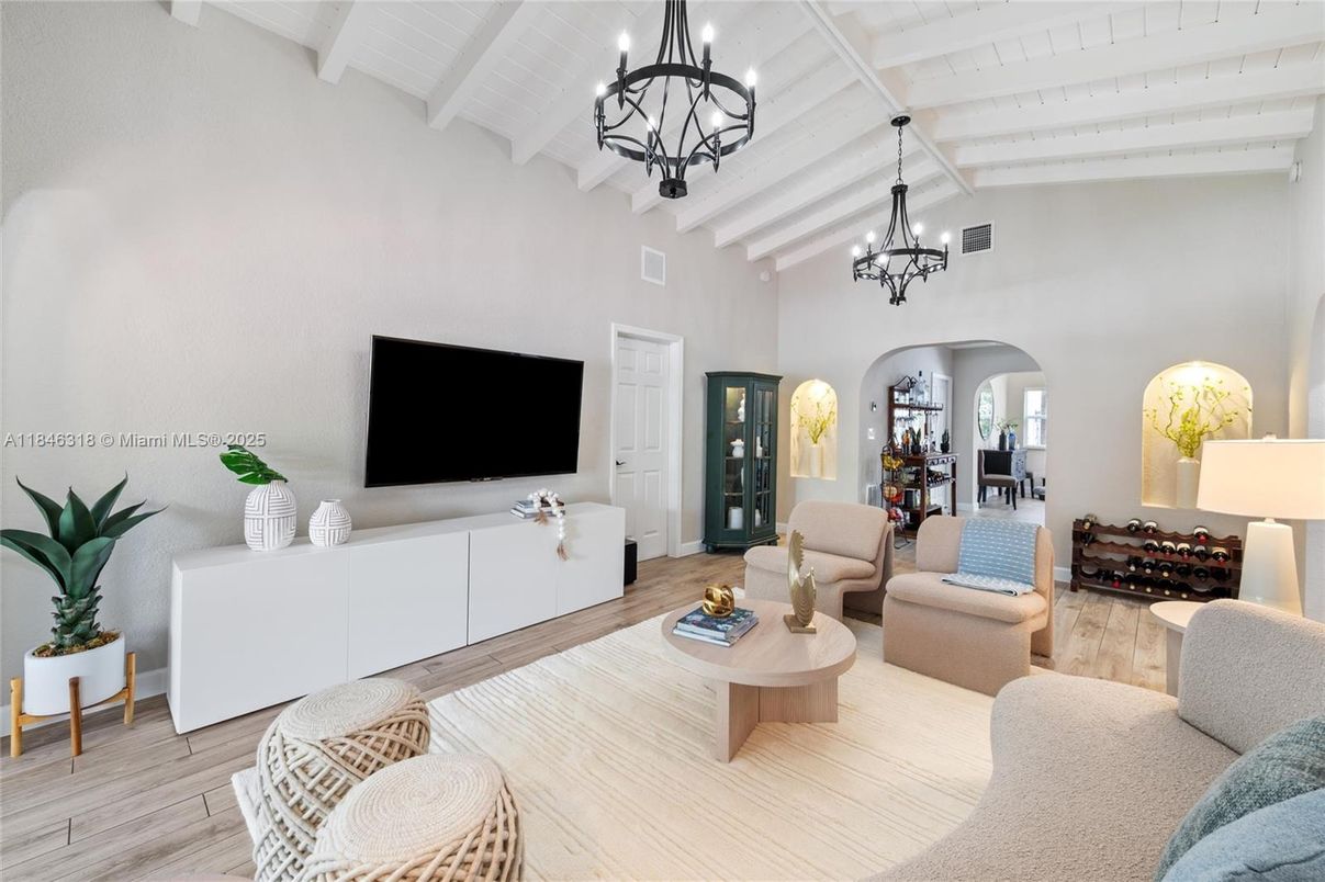 Chandelier, Interior, Living room, Wood Texture Flooring