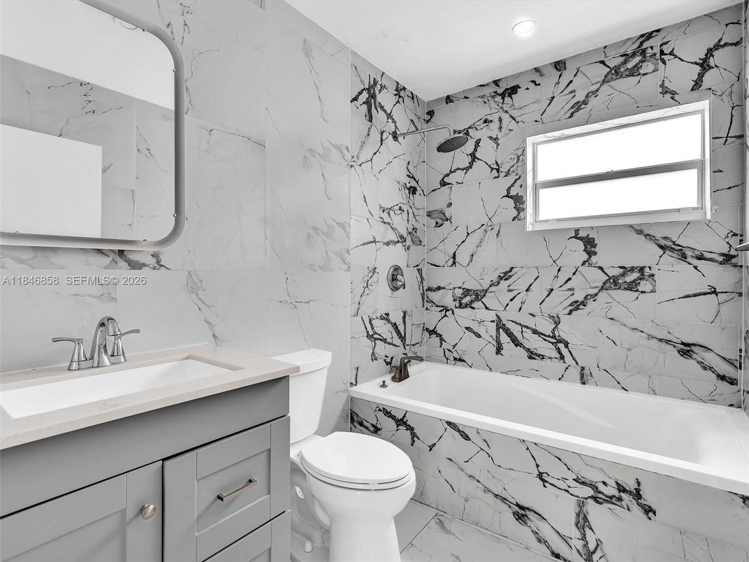 Bathroom, Interior, Marble Walls, Recessed Lighting