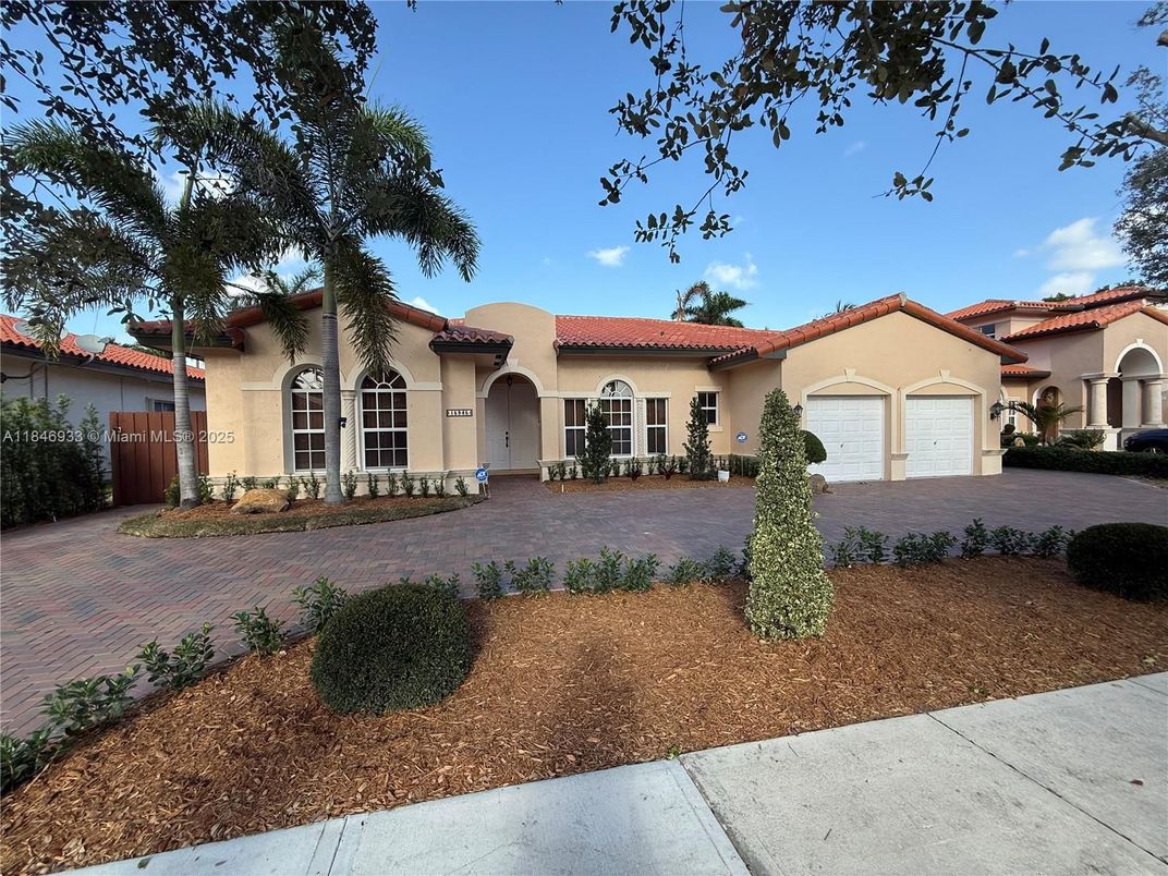Attached, Backyard, Exterior, Facade, Spanish Mediterranean