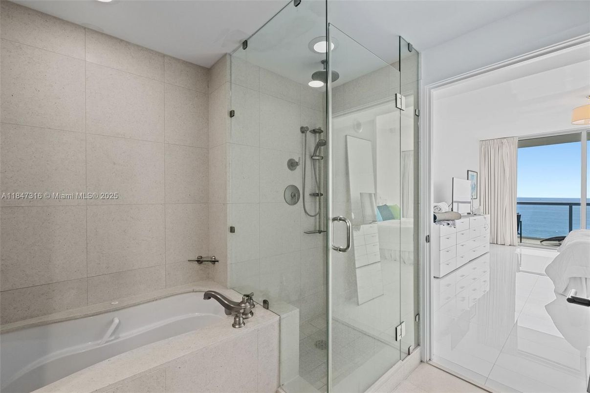 Bathroom, Glass Shower, Interior, Recessed Lighting, Water