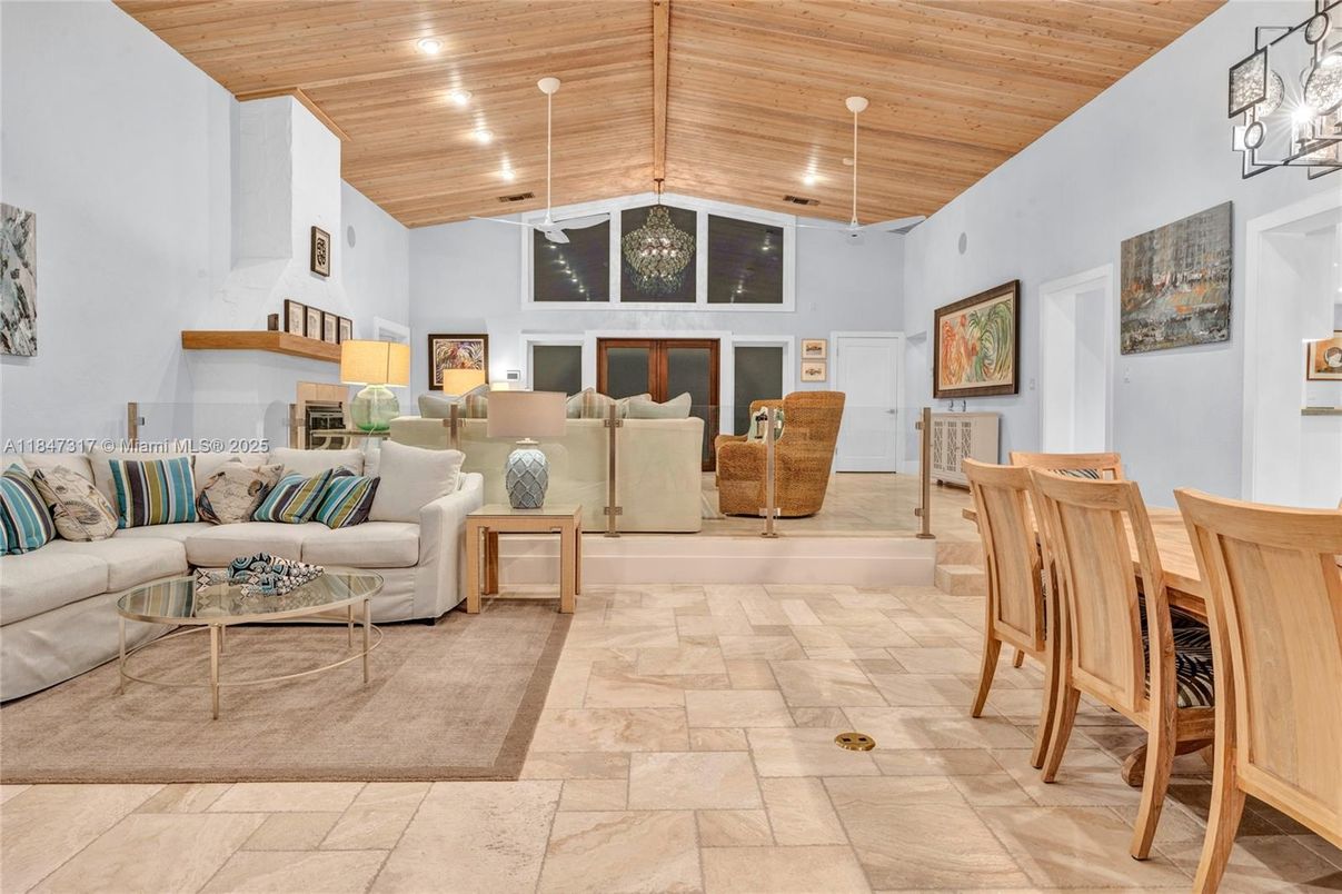 Interior, Living room, Recessed Lighting, Wooden Ceilings