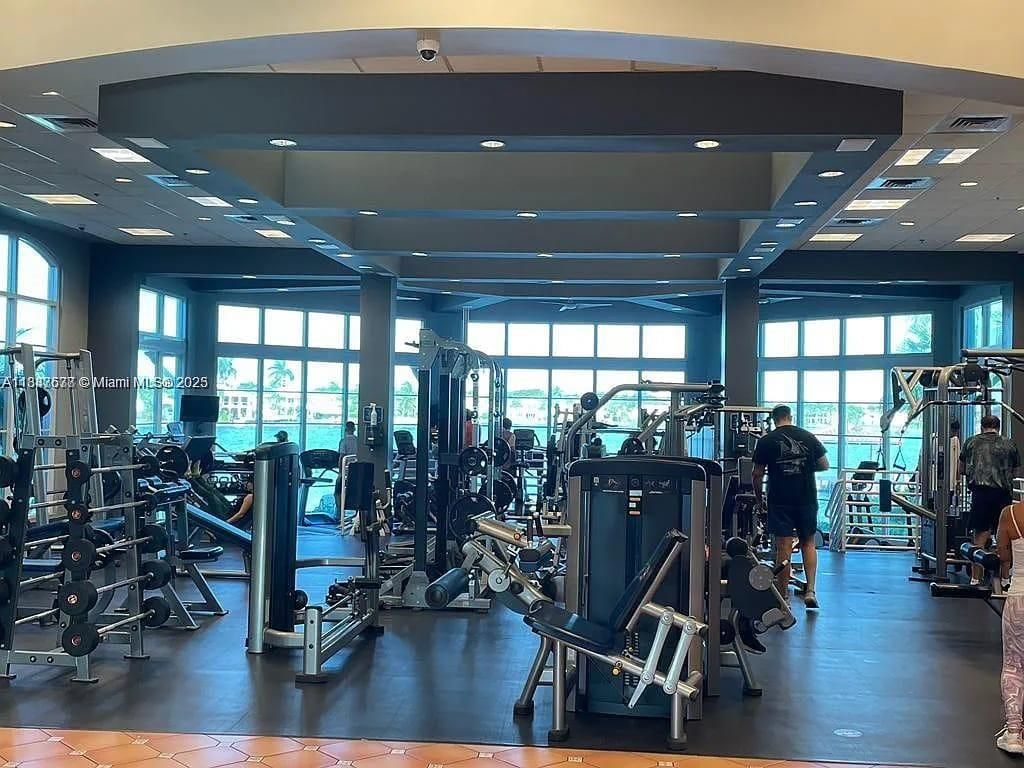 Fitness Equipment, Gym, Interior, Recessed Lighting