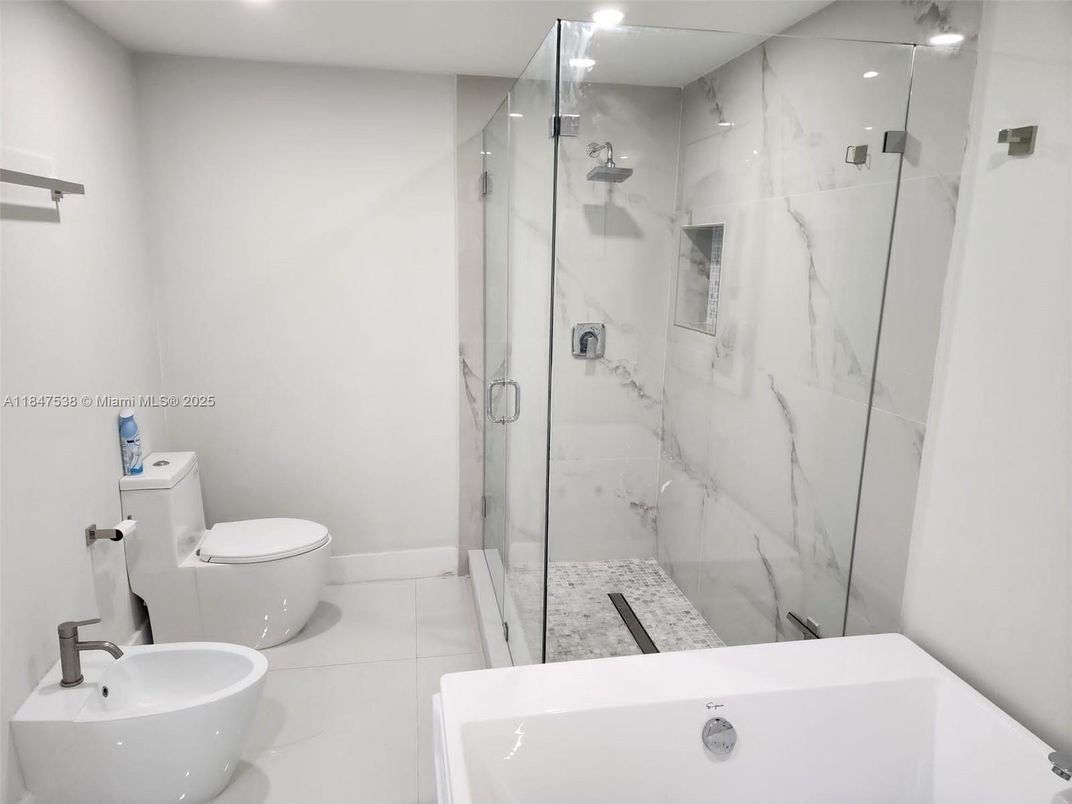 Bathroom, Glass Shower, Interior, Marble Walls, Recessed Lighting