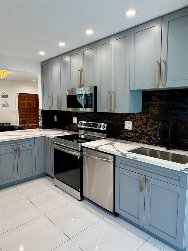 Interior, Kitchen, Recessed Lighting, Stainless Steel Appliances