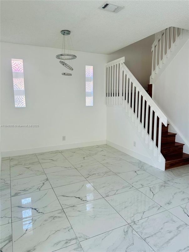 Empty room, Interior, Marble, Pendant Lights