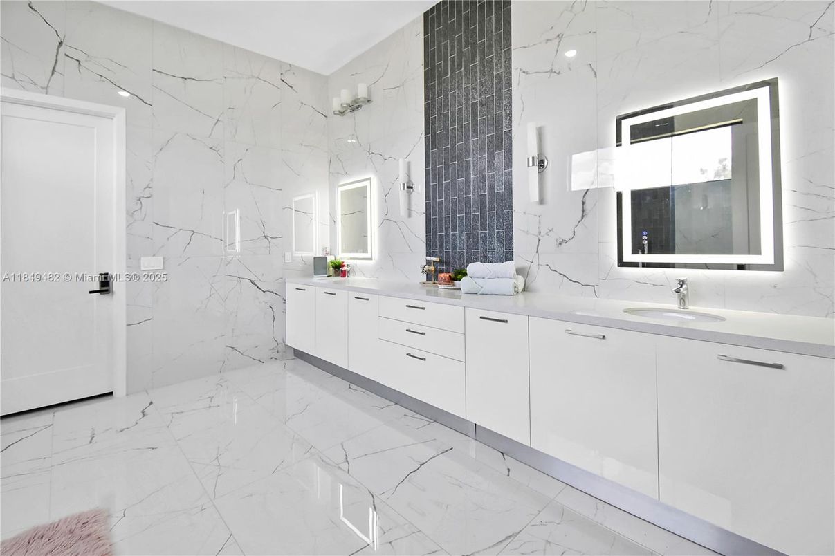 Bathroom, Dual Sink Vanities, Interior, Marble, Marble Walls