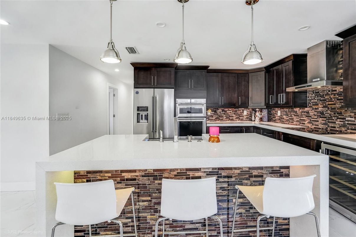Interior, Kitchen, Pendant Lights, Recessed Lighting, Stainless Steel Appliances