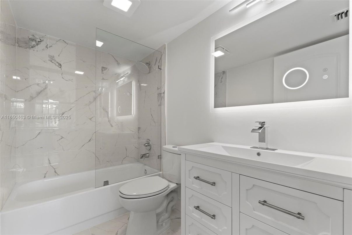 Bathroom, Glass Shower, Interior, Marble, Marble Walls, Recessed Lighting