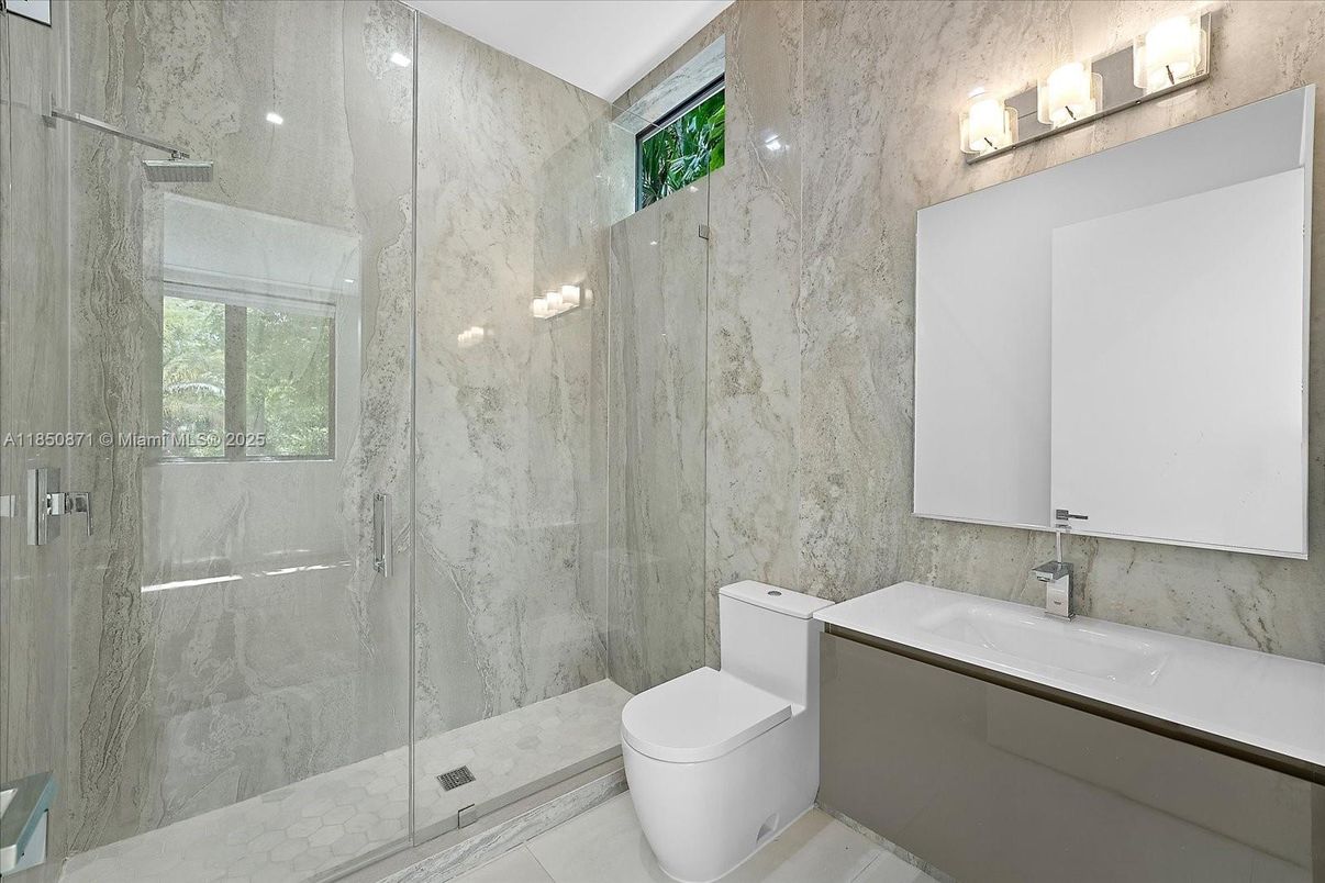 Bathroom, Glass Shower, Interior, Marble Walls