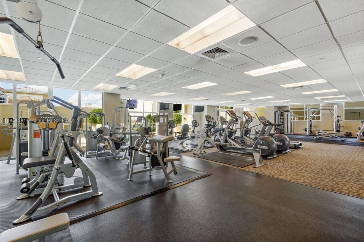 Fitness Equipment, Gym, Interior, Recessed Lighting