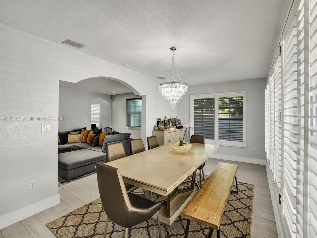 Chandelier, Dining room, Interior, Living room, Recessed Lighting, Wood Texture Flooring