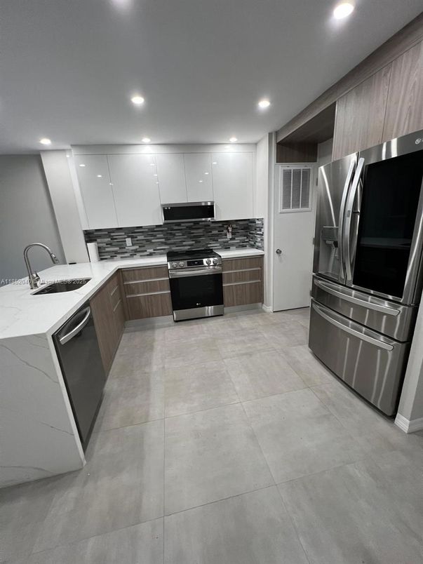 Interior, Kitchen, Recessed Lighting, Stainless Steel Appliances