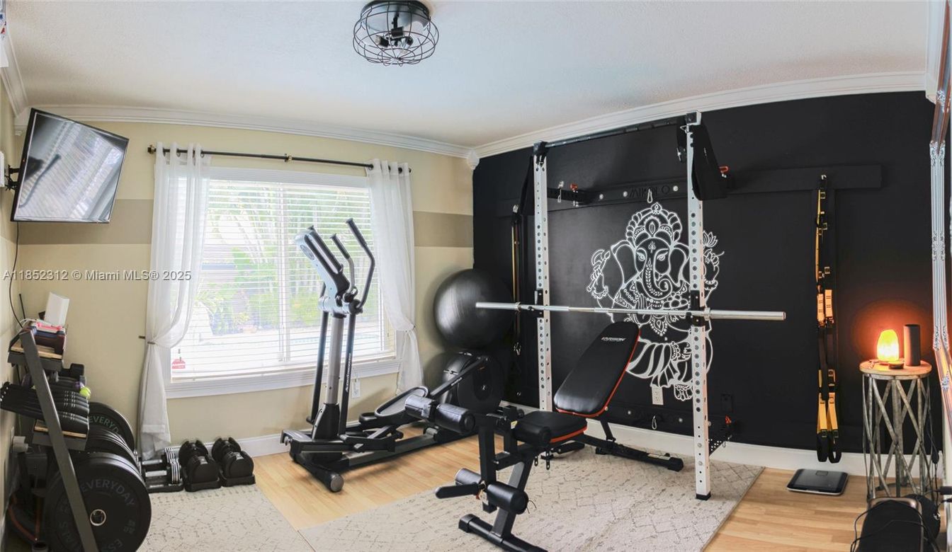 Fitness Equipment, Interior, Wood Texture Flooring