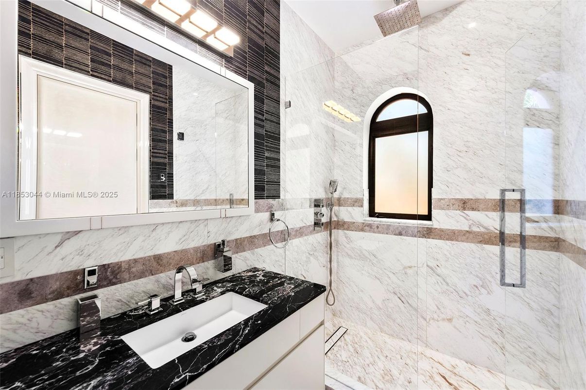 Bathroom, Glass Shower, Interior, Marble, Marble Walls