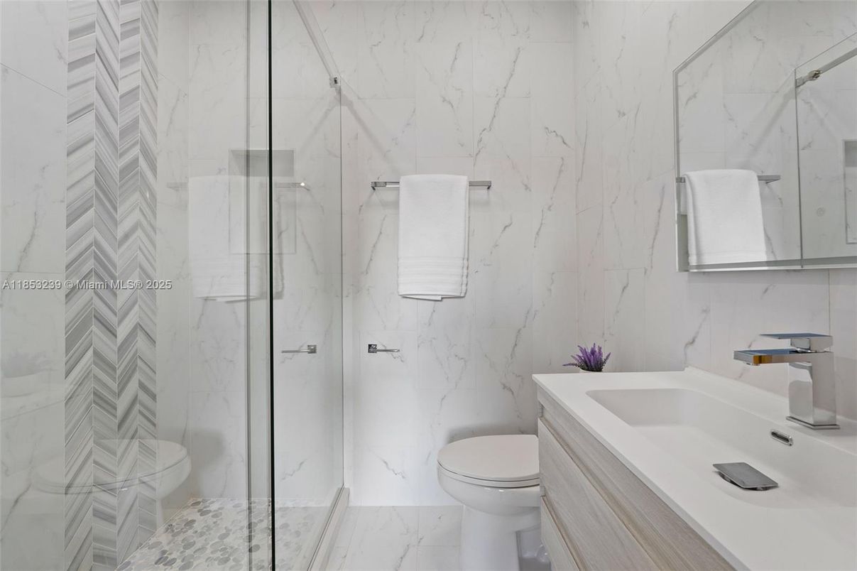 Bathroom, Glass Shower, Interior, Marble, Marble Walls