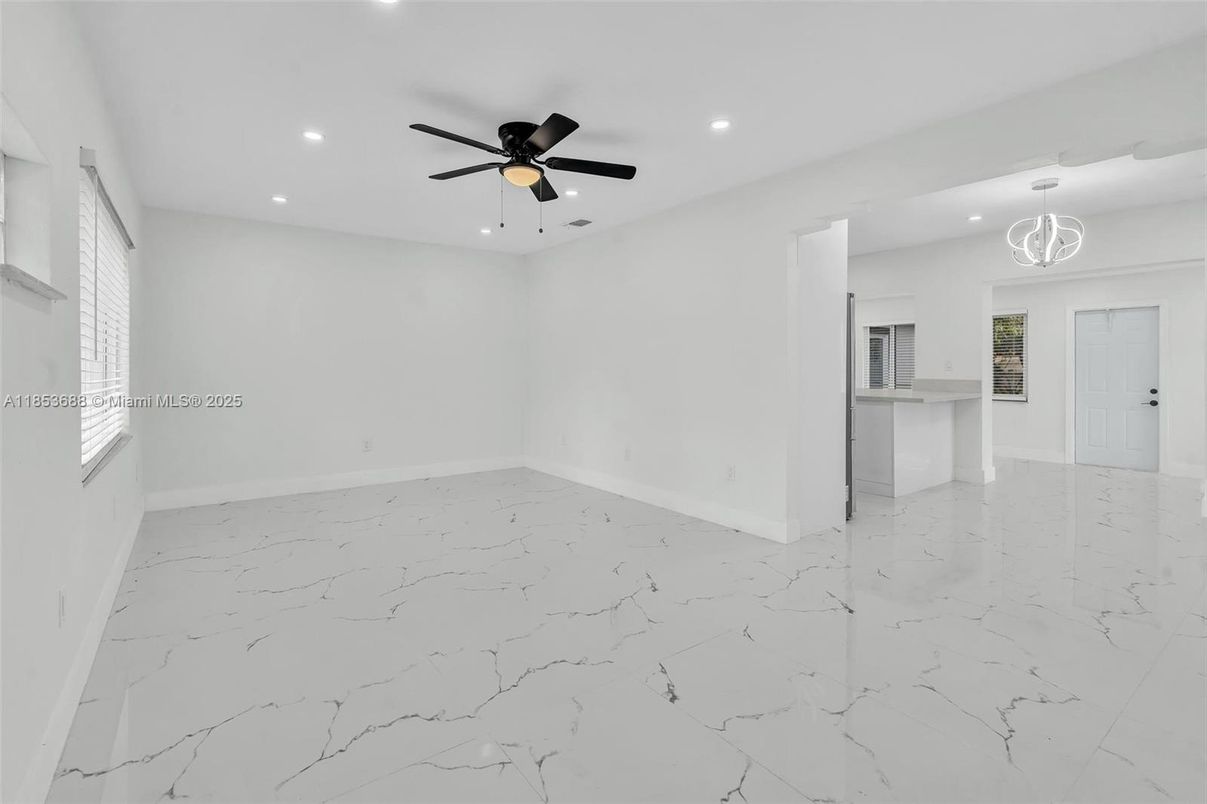 Empty room, Interior, Marble, Pendant Lights, Recessed Lighting