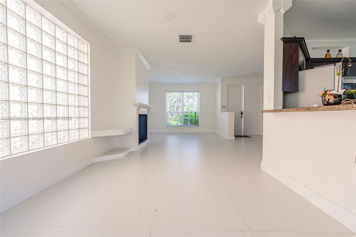 Empty room, Fireplace, Interior, Recessed Lighting