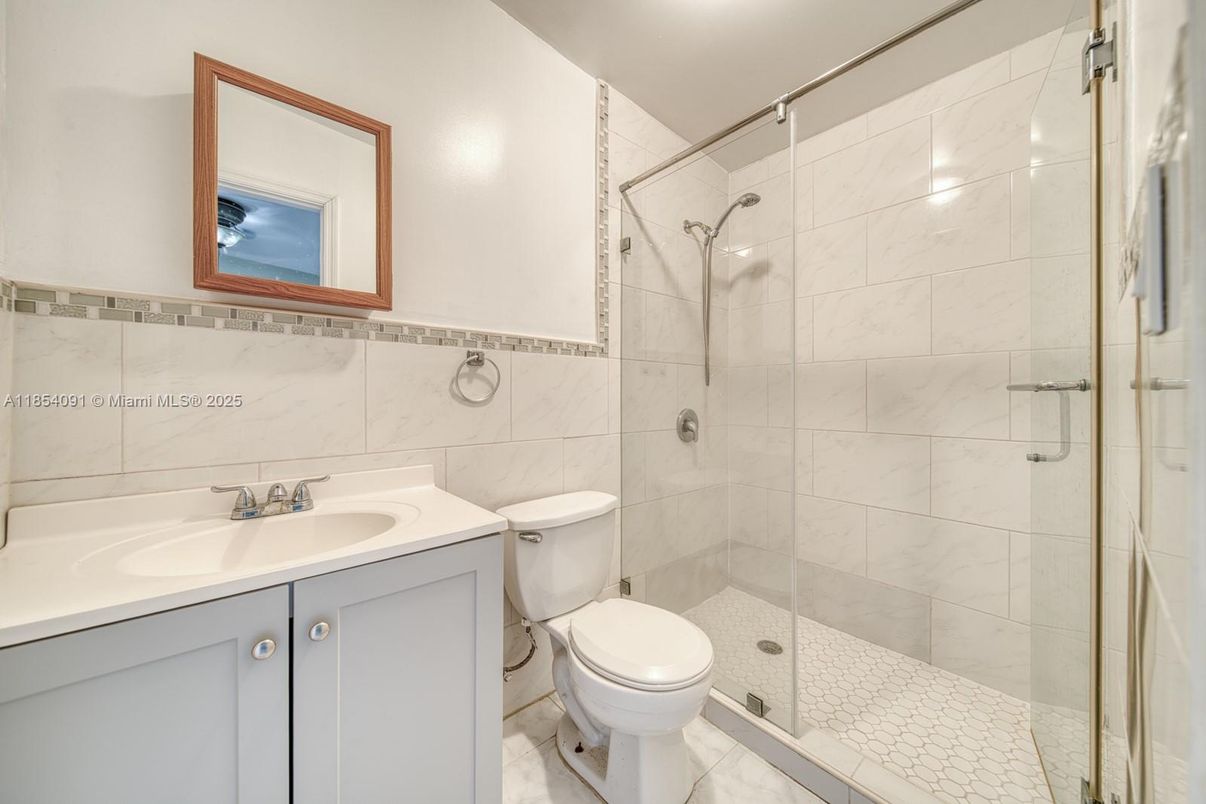 Bathroom, Glass Shower, Interior, Marble Walls
