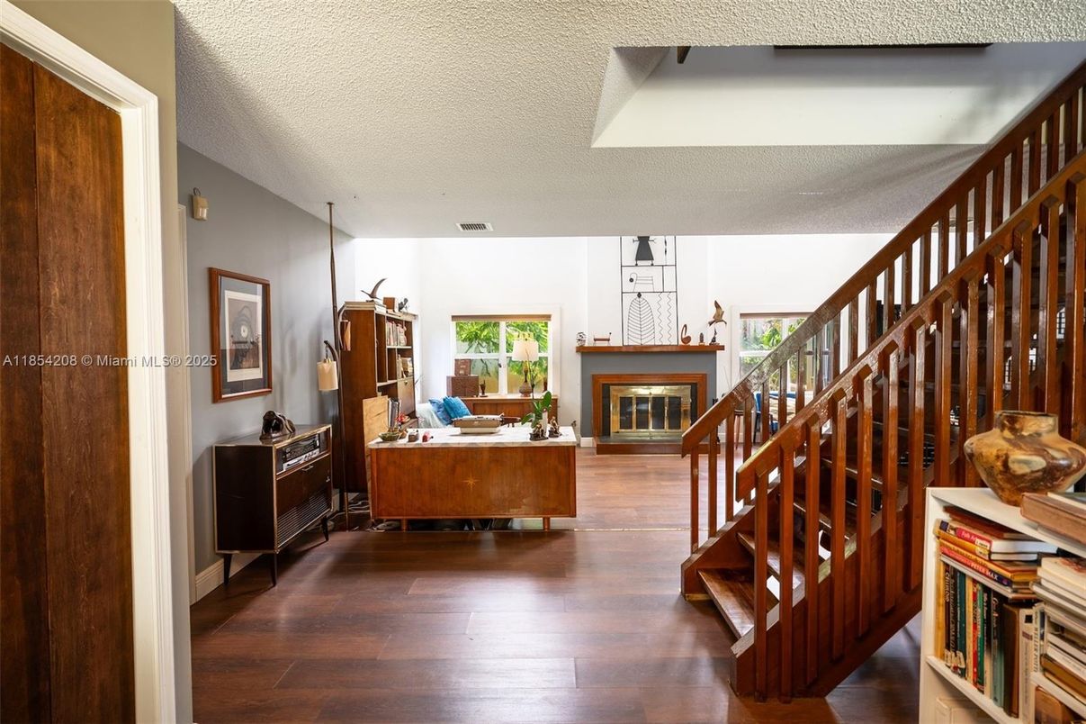 Fireplace, Interior, Wood Texture Flooring